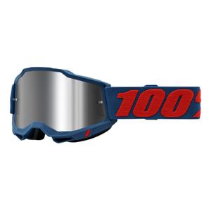 Motokrosové okuliare 100 % ACCURI 2 Odeon červeno-modré (strieborné plexisklo)