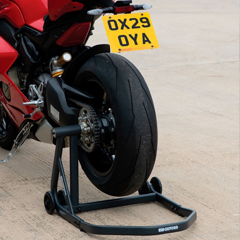 Zadný moto stojan Oxford ZERO-G pre jednoramennú kyvnú vidlicu