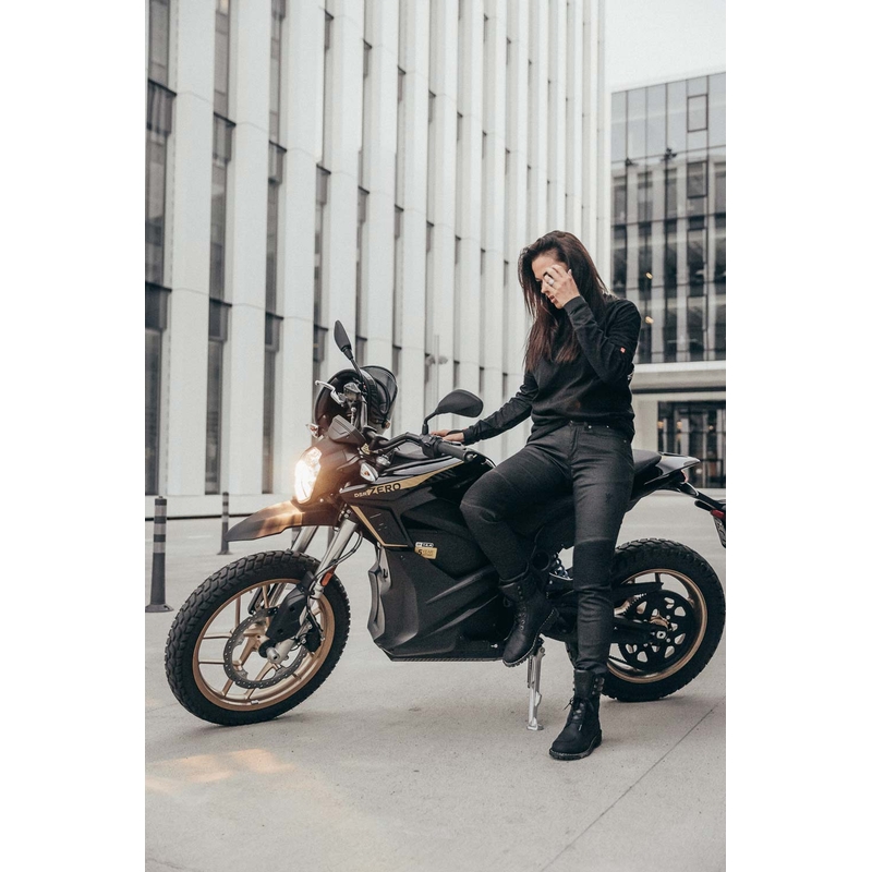 Dámske jeansy na motocykel PANDO MOTO Kusari Kev čierne výpredaj
