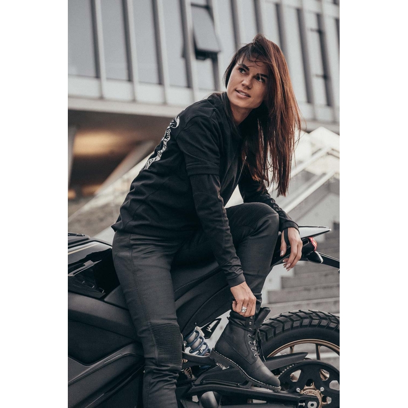 Dámske jeansy na motocykel PANDO MOTO Kusari Kev čierne výpredaj