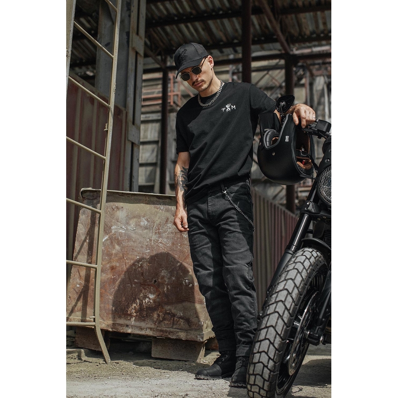 Jeansy na motocykel PANDO MOTO Boss Dyn čierne výpredaj