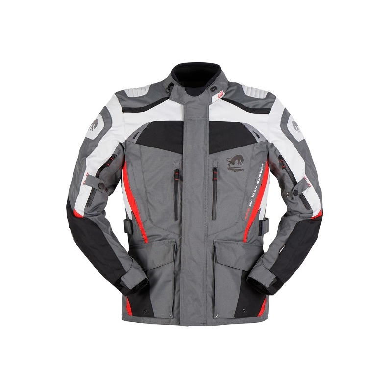 Bunda na motocykel Furygan Apalaches sivo-bielo-čierno-červená výpredaj