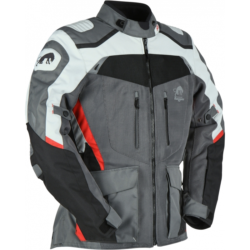 Bunda na motocykel Furygan Apalaches Vented 2 v 1 sivo-červeno-čierna