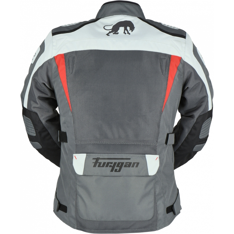 Bunda na motocykel Furygan Apalaches Vented 2 v 1 sivo-červeno-čierna