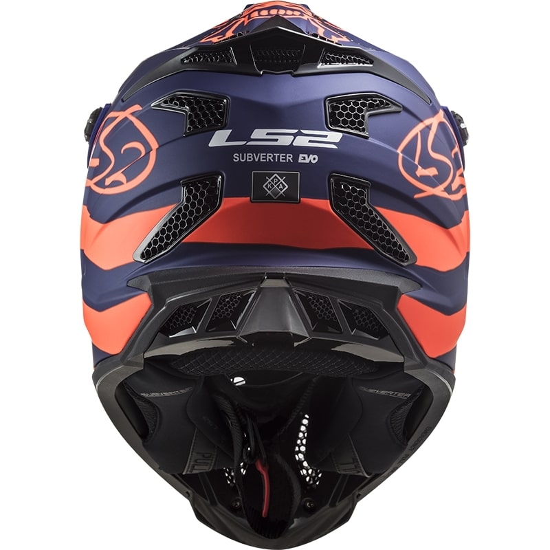 Motokrosová prilba LS2 MX700 Subverter Cargo modro-fluorescenčno oranžová matná
