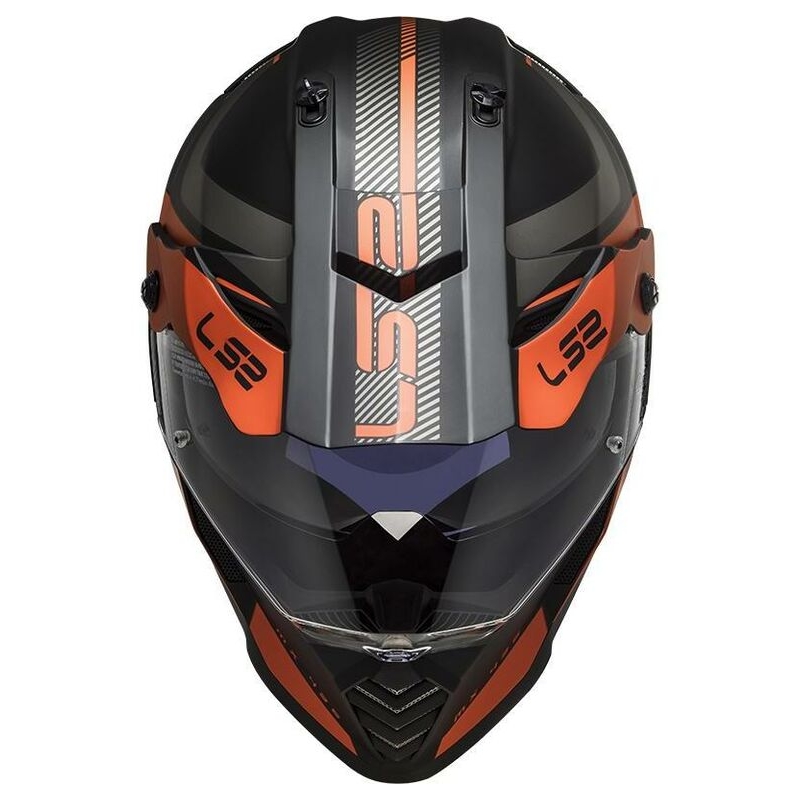 Enduro prilba LS2 MX436 Pioneer Evo Adventurer čierno-oranžová matná
