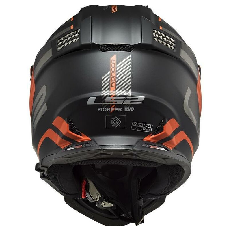 Enduro prilba LS2 MX436 Pioneer Evo Adventurer čierno-oranžová matná