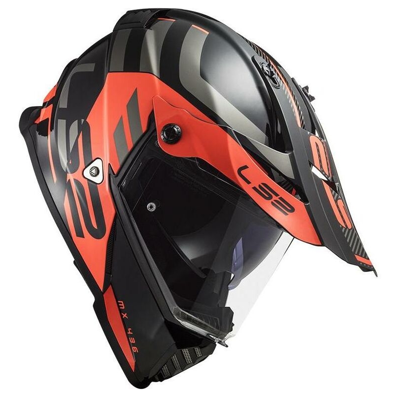 Enduro prilba LS2 MX436 Pioneer Evo Adventurer čierno-oranžová matná