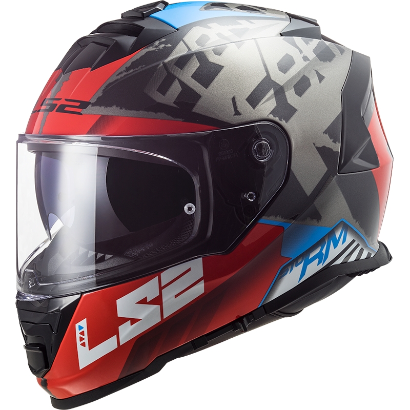 Integrálna prilba na motocykel LS2 FF800 Storm Sprinter čierno-červeno-titánová