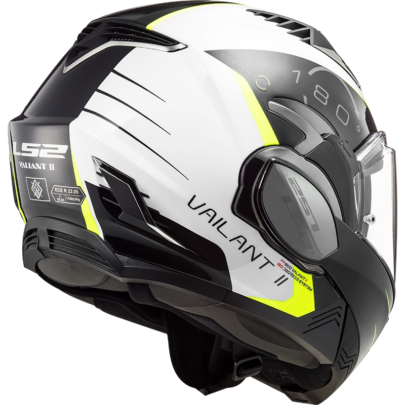 Preklápacia prilba na motocykel LS2 FF900 Valiant II Codex čierno-fluorescenčno žlto-biela