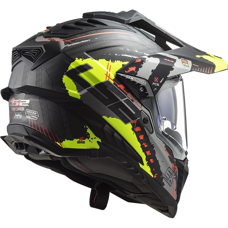 Enduro prilba LS2 MX701 Explorer C Extend čierno-šedo-fluorescenčno žltá