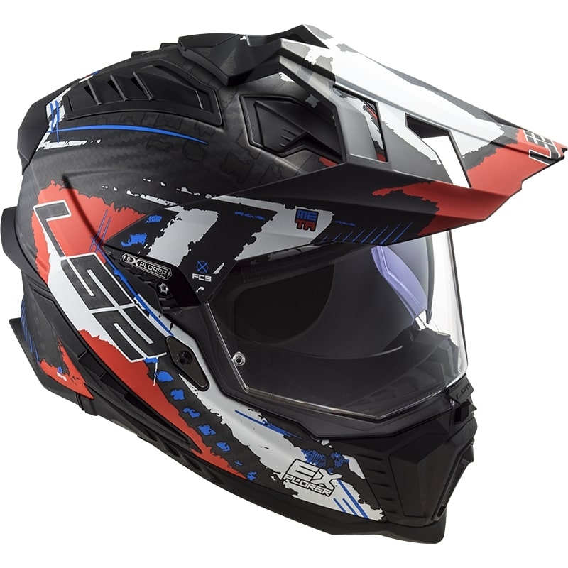 Enduro prilba LS2 MX701 Explorer C Extend čierno-modro-červená