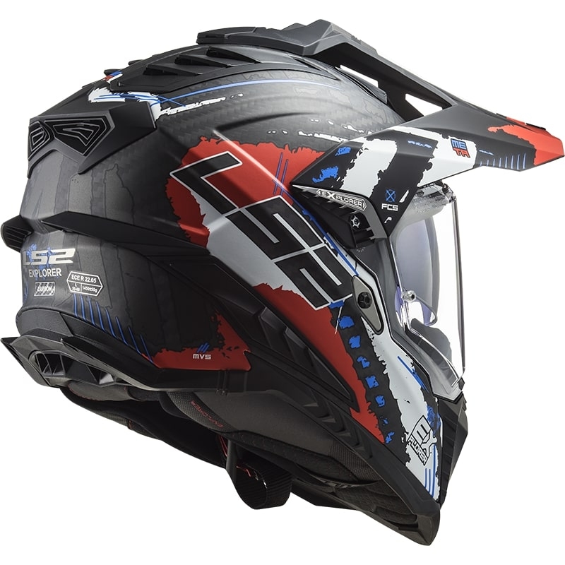 Enduro prilba LS2 MX701 Explorer C Extend čierno-modro-červená