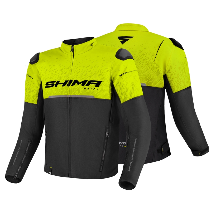 Bunda na motocykel Shima Drift čierno-fluorescenčno žltá