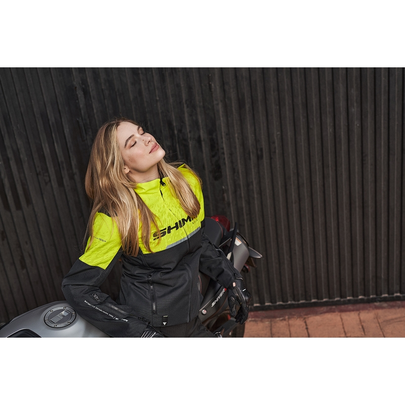 Dámska bunda na motocykel Shima Drift čierno-fluorescenčno žltá