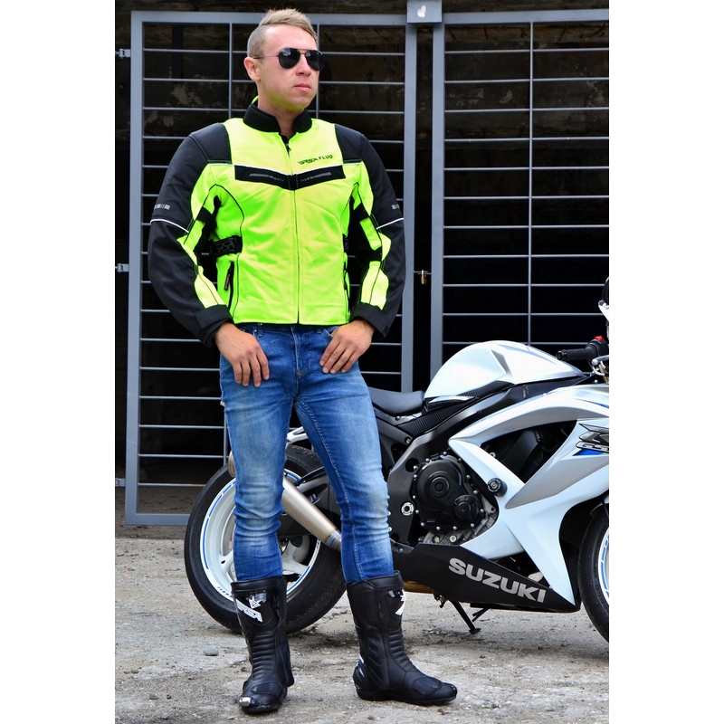 Bunda na moto RSA Airforce čierno-fluo žltá výpredaj