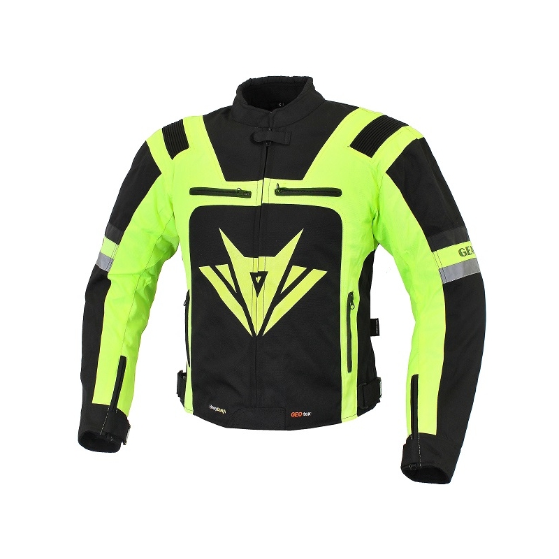 Bunda na motorku Gear čierno-fluo žltá vypredaj