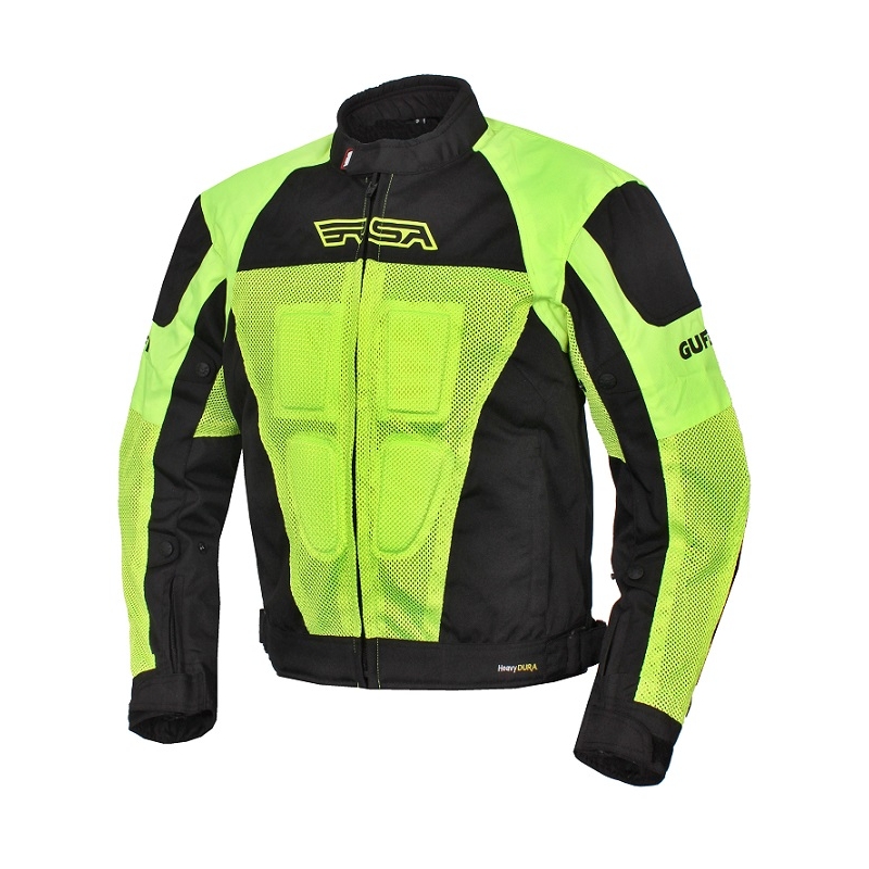 Bunda na motorku Guff čierno-fluo žltá vypredaj