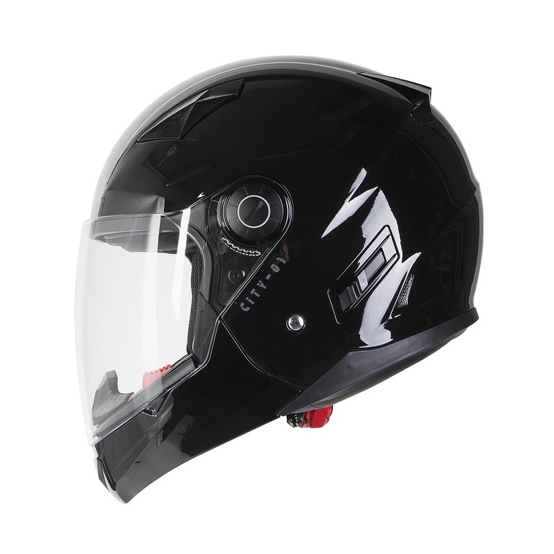 Moto prilba Ozone City-01 s odnímateľnou bradou čierna lesklá výpredaj