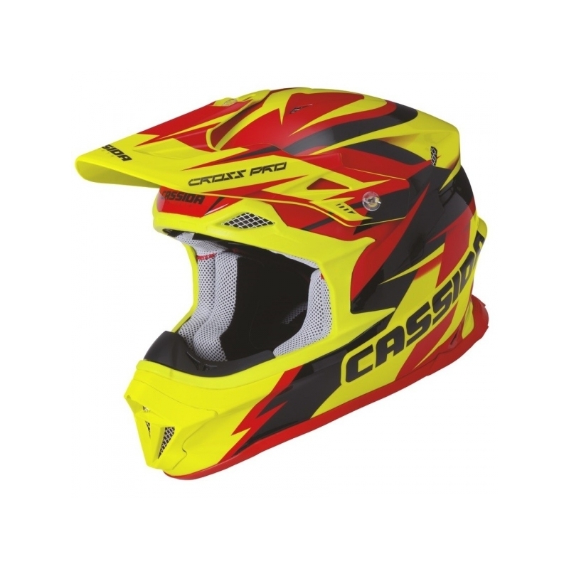 Motokrosová prilba Cassida Cross Pro - červeno/žlto/čierna výpredaj