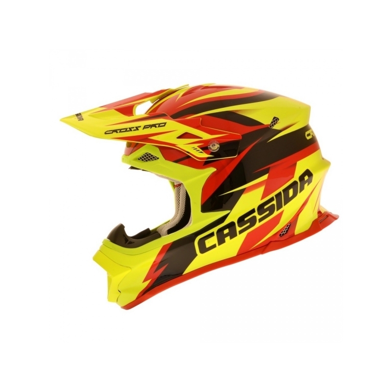 Motokrosová prilba Cassida Cross Pro - červeno/žlto/čierna výpredaj