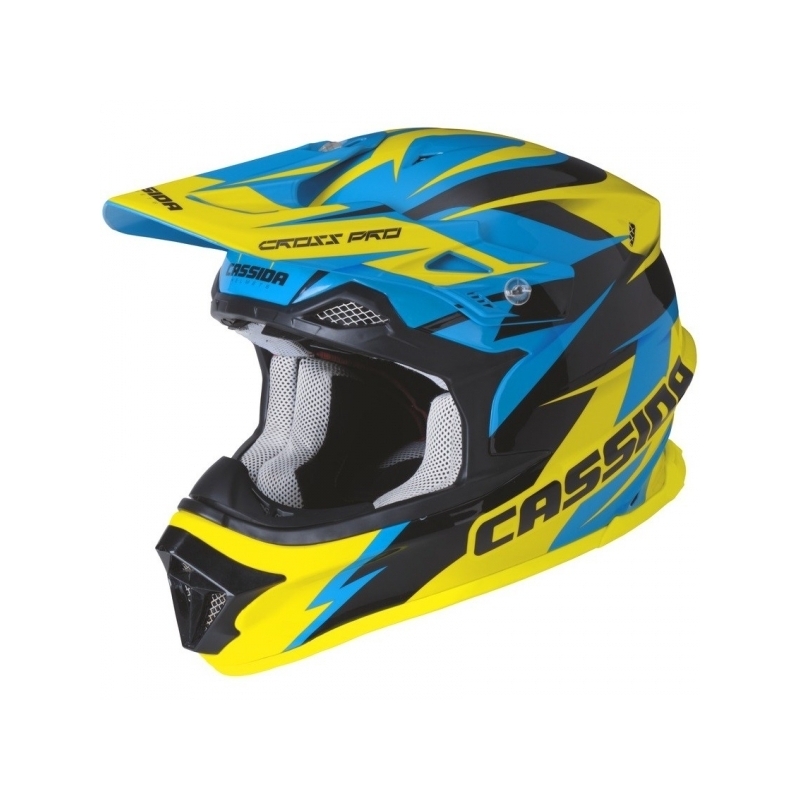 Motokrosová prilba Cassida Cross Pro - modro/žlto/čierna