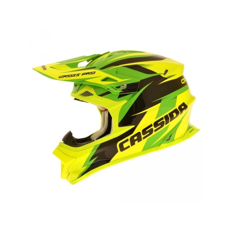 Motokrosová prilba Cassida Cross Pro - zeleno/žlto/čierna
