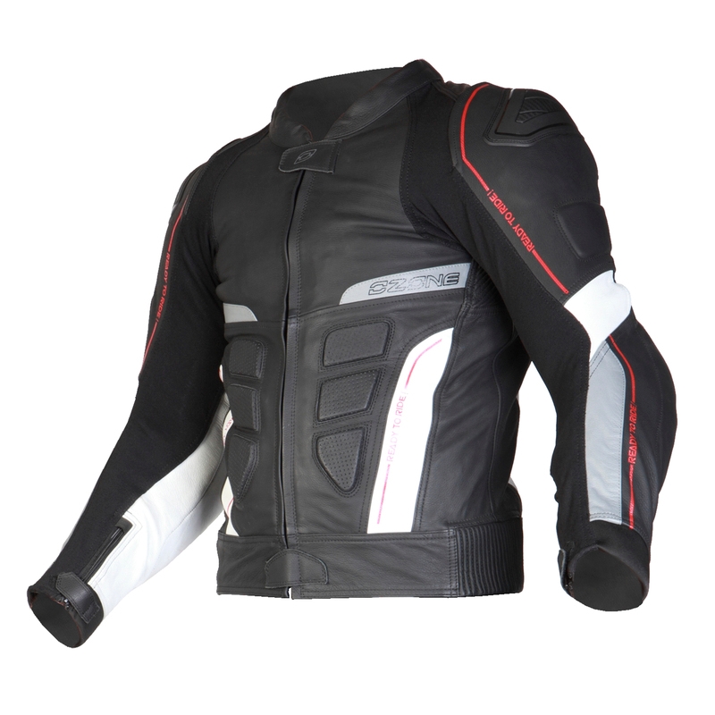 Bunda na motorku Ozone Grip - čierno / biela