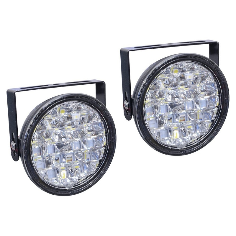 Svetlá denného svietenia guľaté 18 LED/12 V výpredaj
