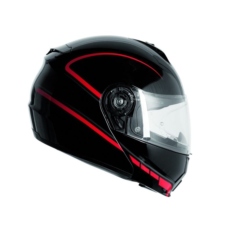 Vyklápací prilba na motorku Ozone FP-01 - čierno / červená + Pinlock vypredaj výpredaj