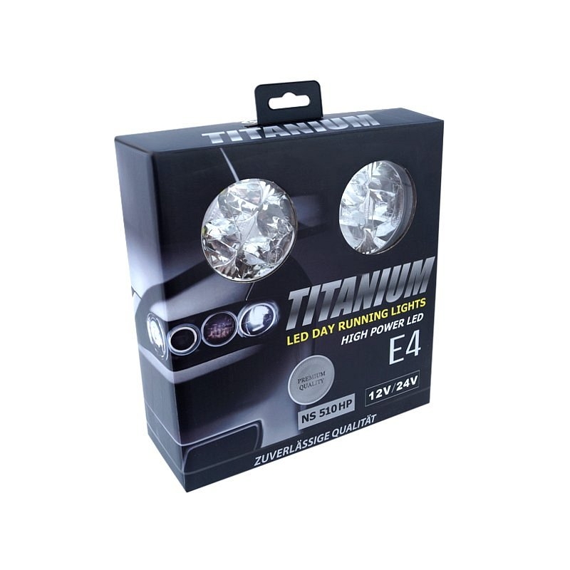 Svetlá denného svietenia 4 HIGH POWER LED 12 V/24 V (guľaté 70 mm)