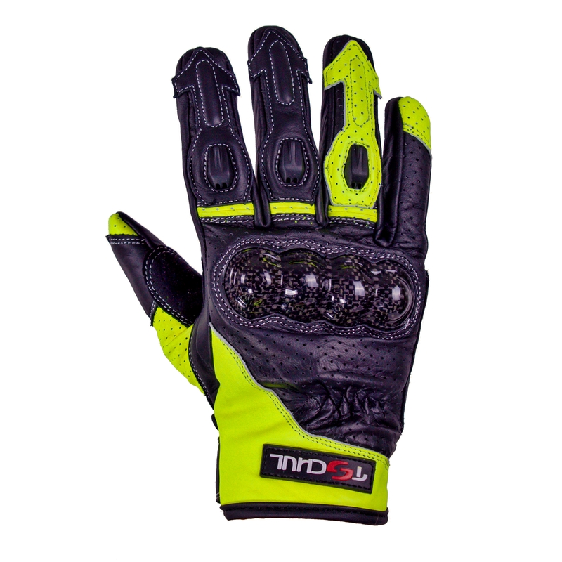 Rukavice na motocykel Tschul 316 čierno-fluorescenčno-žlté výpredaj