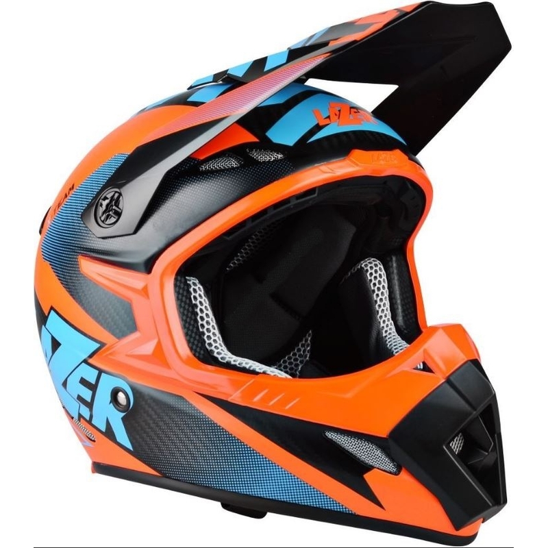 Motokrosová prilba Lazer MX8 X-Team Carbon modro-oranžová výpredaj