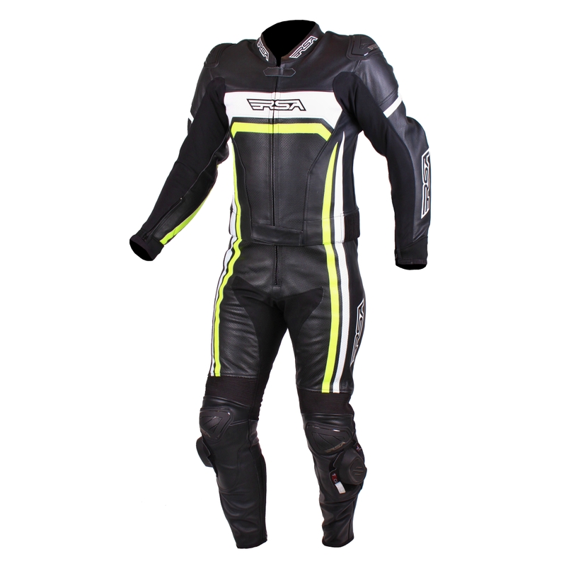Pánska kombinéza na motocykel RSA Virus čierno-bielo-fluorescenčno-žltá vypredaj výpredaj
