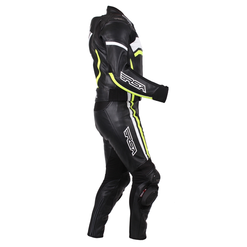 Pánska kombinéza na motocykel RSA Virus čierno-bielo-fluorescenčno-žltá vypredaj výpredaj
