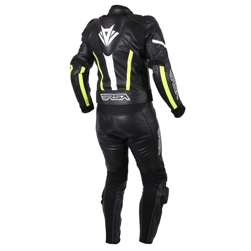 Pánska kombinéza na motocykel RSA Virus čierno-bielo-fluorescenčno-žltá vypredaj výpredaj