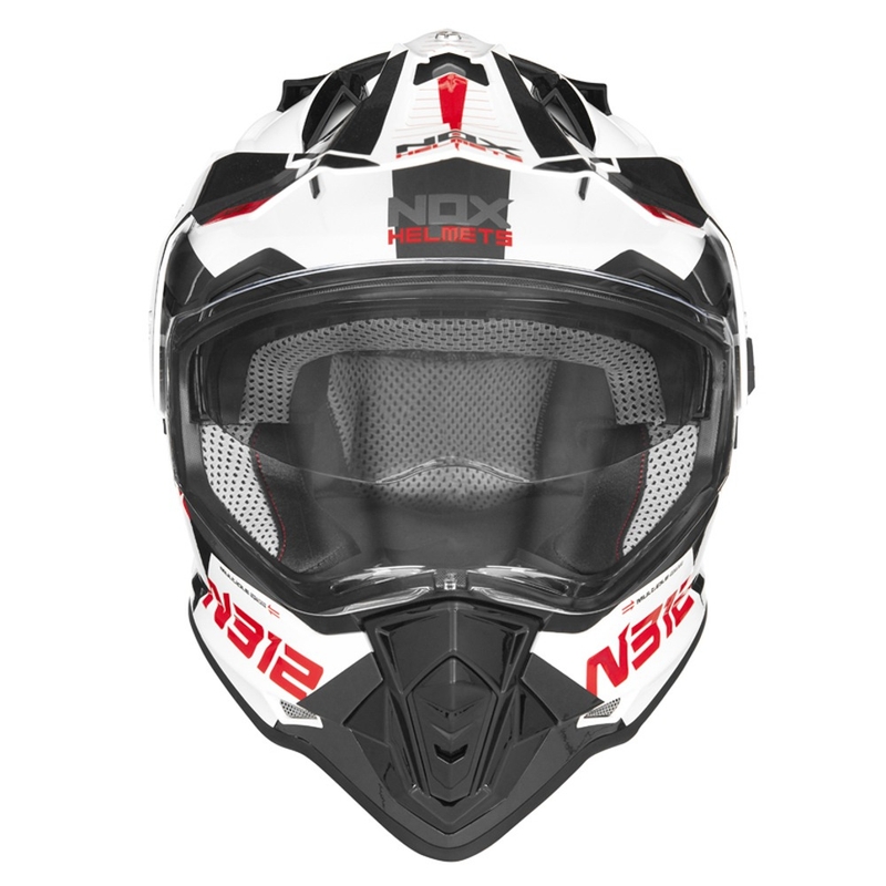 Enduro prilba NOX N312 EXTEND 2022 červeno-sivo-biela výpredaj
