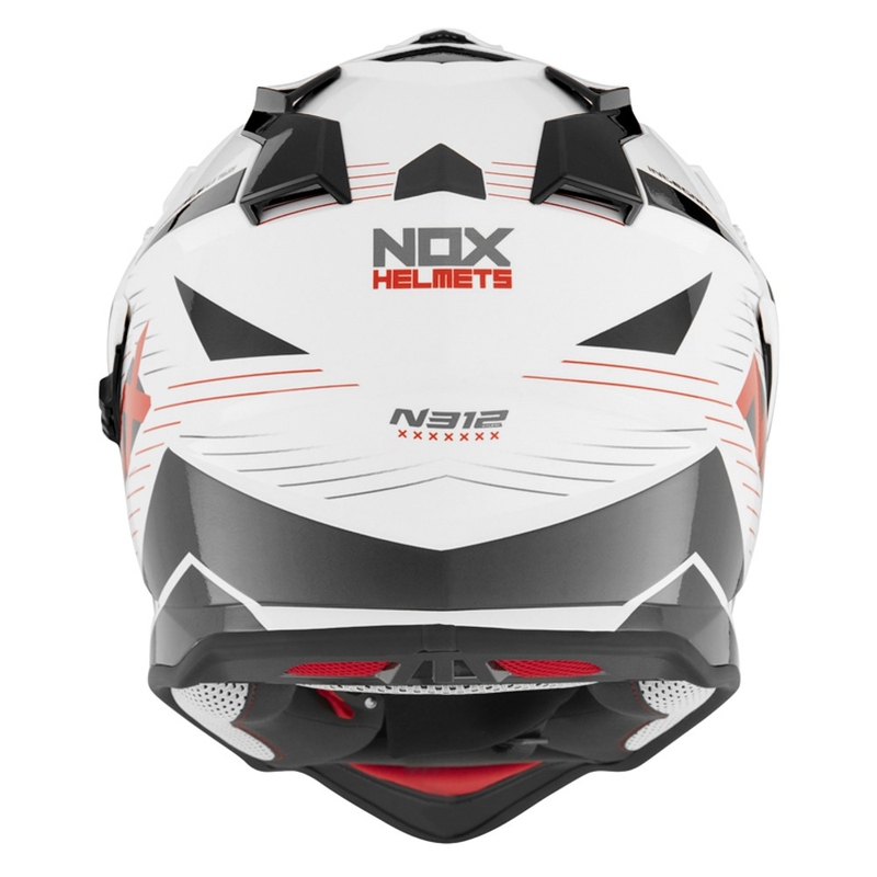 Enduro prilba NOX N312 EXTEND 2022 červeno-sivo-biela výpredaj