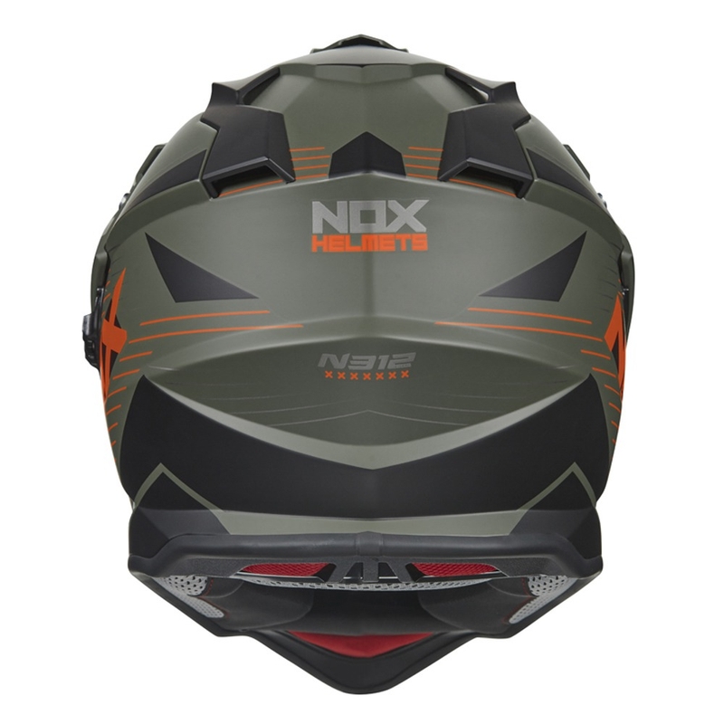 Enduro prilba NOX N312 EXTEND 2022 kaki-oranžová