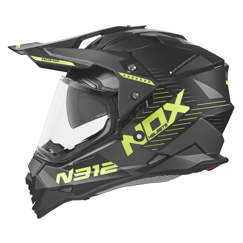 Enduro prilba NOX N312 EXTEND 2022 čierno-fluorescenčno žltá