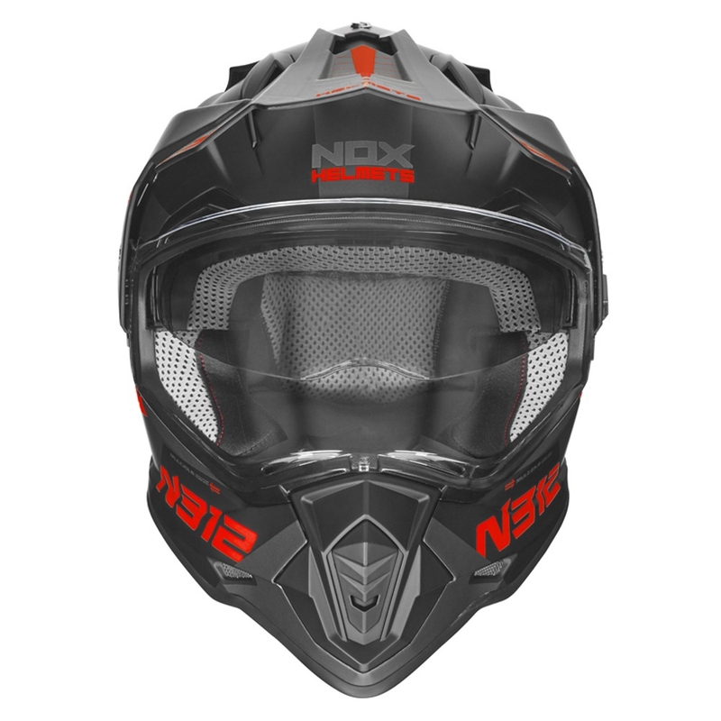 Enduro prilba NOX N312 EXTEND 2022 čierno-sivo-červená výpredaj