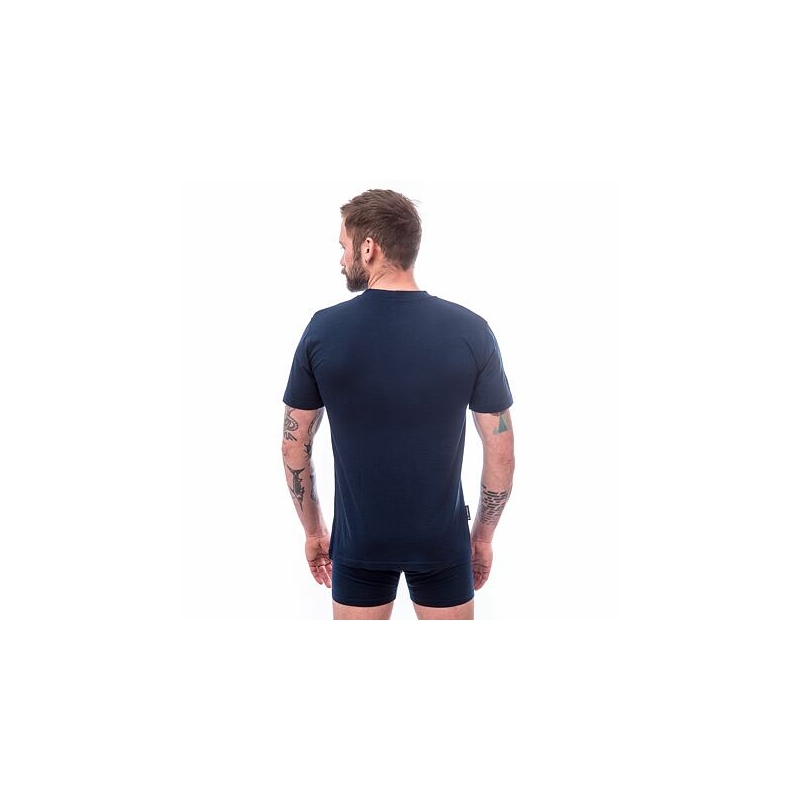 Pánske tričko Sensor Merino Active PT Mountains tmavo modré výpredaj