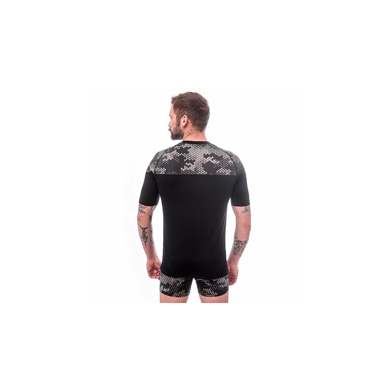 Pánske termo tričko Sensor Merino Impress čierno-sivé výpredaj