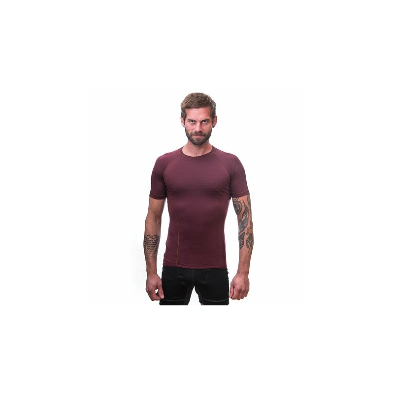 Pánske tričko Sensor Merino Air vínové výpredaj