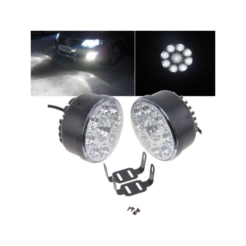 Svetlá denného osvetlenia Superlight DRL 9 LED diód okrúhla