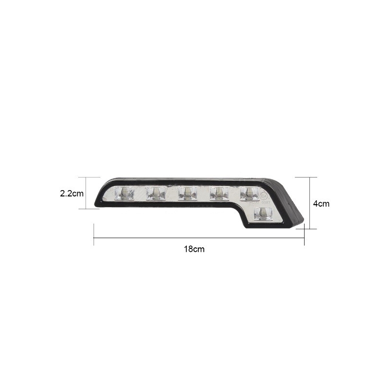 Svetlá denného osvetlenia Superlight RL 6 LED diód 400 LM zahnuté