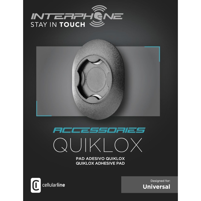 Adhezívna základňa Interphone SMQUIKLOXPAD pre držiaky QUIKLOX čierna