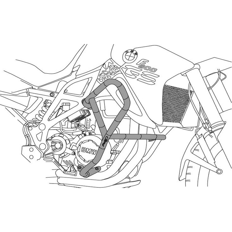 Ochrana motora PUIG d 25mm čierna pre HONDA CB 500 X / XA 2019-2024, HONDA NX 500 2024
