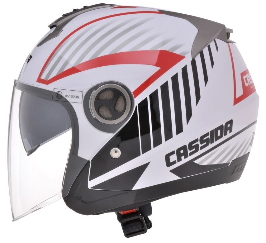 Prilba na motocykel Cassida Magnum čierno-bielo-červená Veľkosť: XS