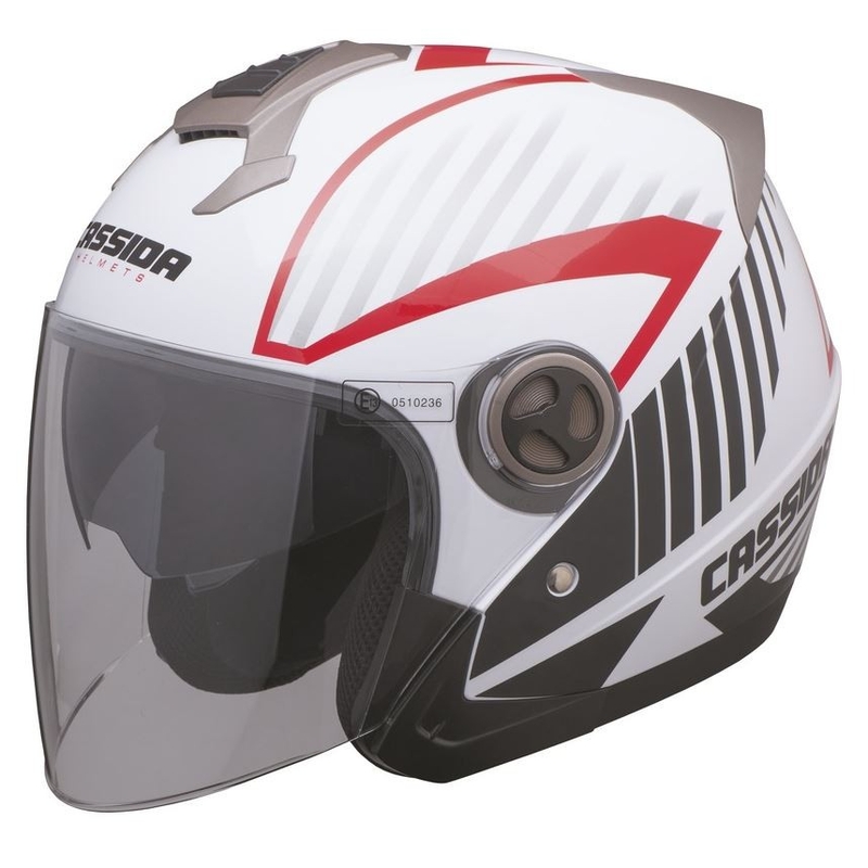 Prilba na motocykel Cassida Magnum čierno-bielo-červená